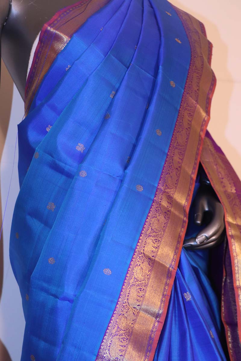 Wedding Blue Kanchipuram Silk Saree
